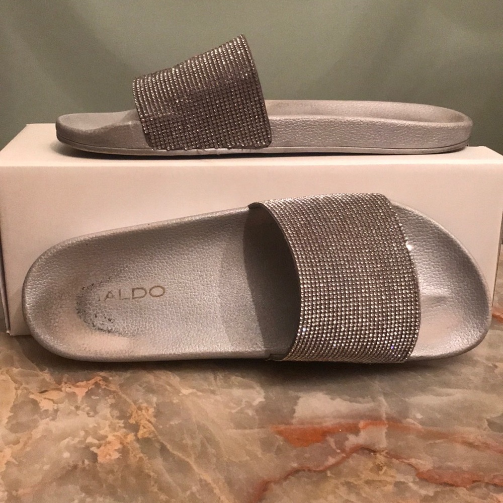 Aldo Montagne Silver Sandals
